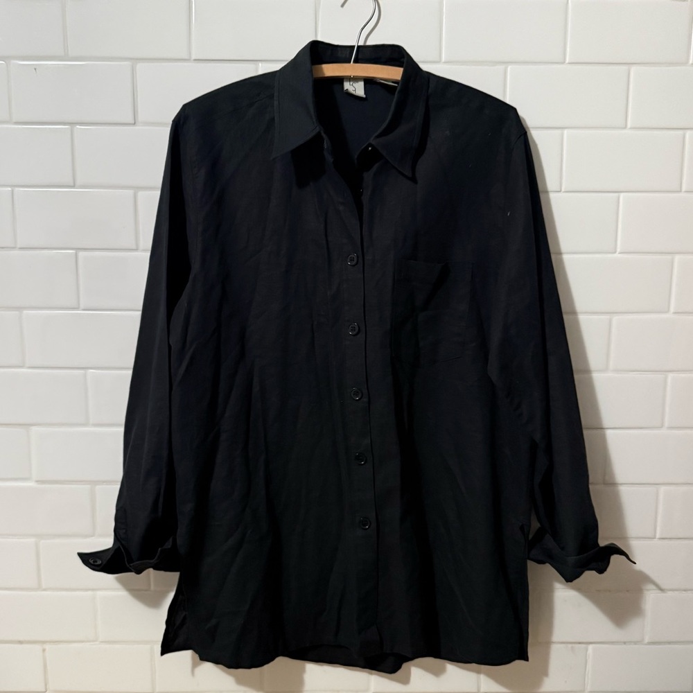 Classic Black Women's Button Down Shirt